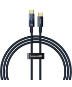 Кабель Baseus Explorer Charging with Auto Shutdown Type-C to Type-C 100W 1m, Deepsea Blue
