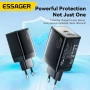 Мережевий зарядний пристрій ESSAGER ECT45W Gan PD45W / QC4.0 3A, White