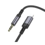 Перехідник BOROFONE BL24 Graceful Digital Audio Conversion Cable AUX to Lightning, Metal Grey