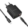 Мережевий зарядний пристрій BOROFONE BA98A PD30W / QC3.0 Cable Type-C to Lightning, Black