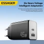 Мережевий зарядний пристрій ESSAGER ECT45W Gan PD45W / QC4.0 3A, White