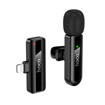 Беспроводная микрофонная система HOCO L20 Fair wireless microphone Lightning, Black