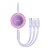 Data Кабель Baseus Bright Mirror 2 Series Retractable 3-in-1 Type-C to Lightning Type-C MicroUSB 100W 1.1m, Purple