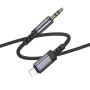 Перехідник BOROFONE BL24 Graceful Digital Audio Conversion Cable AUX to Lightning, Metal Grey
