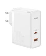 Автомобільний зарядний пристрій Baseus GaN5 Pro PD100W / QC4.0 Cable Type-C to Type-C 1m, White