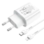 Мережевий зарядний пристрій HOCO N22 PD25W / QC3.0 Cable Type-C to Lightning, White