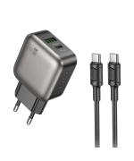 Сетевое зарядное устройство BOROFONE BAS55A Absolute PD30W / QC3.0 cable Type-C to Type-C 1m, Black