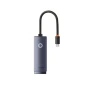 USB - хаб Baseus Lite Series Ethernet Adapter Type-C to RJ45 LAN Port 100Mbps, Black ( WKQX000201 )