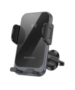 Автомобільний тримач для мобільного BOROFONE BH220 15W Leader automatic induction wireless fast charging car holder, Black Gray