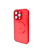 Чехол - накладка AG Glass Matt Frame Color MagSafe Logo для iPhone 15 Pro, Cola Red