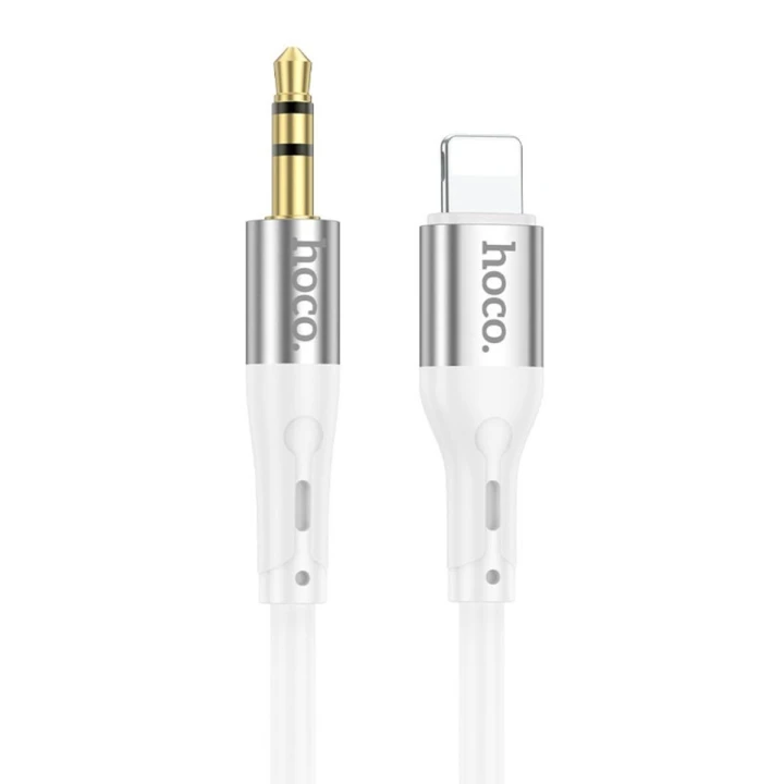 Аудіокабель HOCO UPA22 Lightning silicone digital audio conversion cable, White