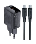 Сетевое зарядное устройство ACEFAST A82 GaN PD20W cable Type-C to Type-C, Black
