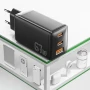 Мережевий зарядний пристрій ESSAGER ECTAC-DYB01-Z PD67W / QC3.0 GaN, Black