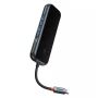 USB - хаб Baseus AcmeJoy 5-Port Type-C HUB Adapter Type-C to USB / Type-C / RJ45, Gray ( WKJZ010113 )