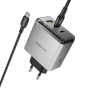 Сетевое зарядное устройство BOROFONE BN22 Lena PD65W / QC4.0 cable Type-C to Type-C. Metal Gray
