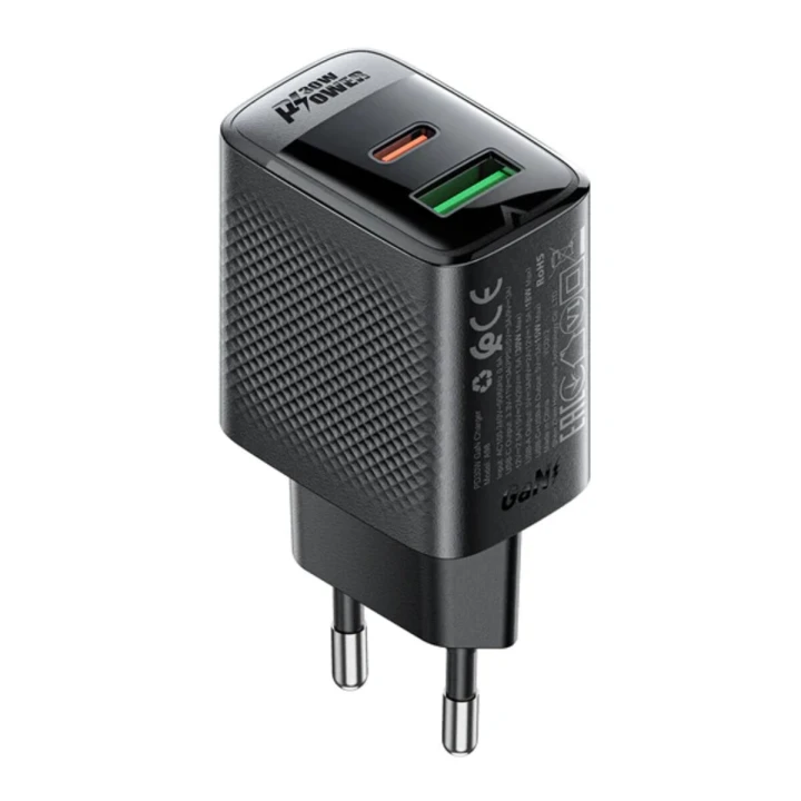 Мережевий зарядний пристрій ACEFAST A98 GaN PD30W 3A, Black