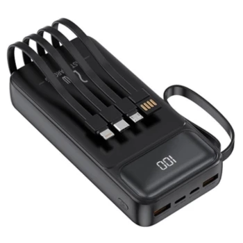 Зовнішній акумулятор Power Bank WUW Y200 PD 22.5W USB / Micro USB / Type-C / Lightning 20000mAh, Black