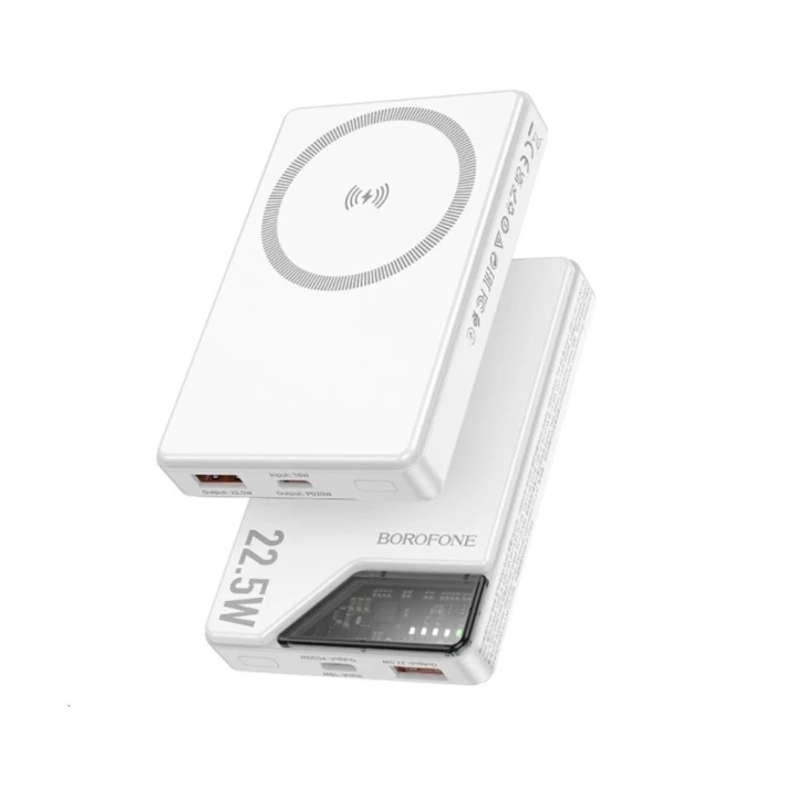 Зовнішній акумулятор BOROFONE BJ49 Astute PD20W fully compatible magnetic power bank 10000mAh, White