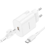 Сетевое зарядное устройство BOROFONE BA82A PD25W / QC3.0 cable Type-C to Type-C, White