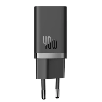Сетевое зарядное устройство Baseus GaN5 Pro Fast Charger 2Type-C 40W EU, Black