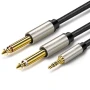 Аудіо кабель UGREEN AV126 UGR-10615 3.5mm TRS to Dual 6.35mm TS 2m, Gray