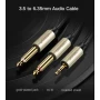 Аудіо кабель UGREEN AV126 UGR-10615 3.5mm TRS to Dual 6.35mm TS 2m, Gray