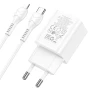 Мережевий зарядний пристрій HOCO N28 PD20W / QC3.0 cable Type-C to Lightning White