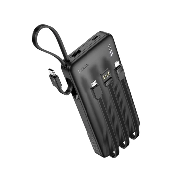 Зовнішній акумулятор Power Bank HOCO J146 Night tide with 4 cables 10000mAh, Black