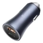 Автомобильное зарядное устройство Baseus Golden Contactor Pro Dual Quick Charger U/C 40W, Dark Gray
