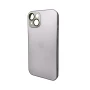 Чохол - накладка AG Glass Matt Frame Color Logo для iPhone 15 applepearlywhite