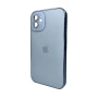 Чохол - накладка AG Glass Sapphire Frame MagSafe для iPhone 12 appleseablue