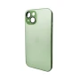 Чохол - накладка AG Glass Matt Frame Color Logo для iPhone 15 applepearlywhite