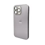 Чехол - накладка AG Glass Matt Frame Color Logo для iPhone 14 Pro Max lightpurple