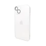 Чохол - накладка AG Glass Matt Frame Color Logo для iPhone 15 applepearlywhite