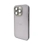 Чехол - накладка AG Glass Matt Frame Color Logo для iPhone 14 Pro deeppurple