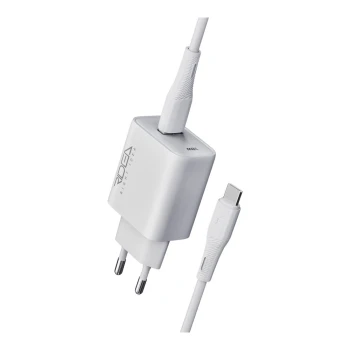 Мережевий Зарядний пристрій Ridea RW-18121 Rapid USB QC 18W з кабелем Type-C, White