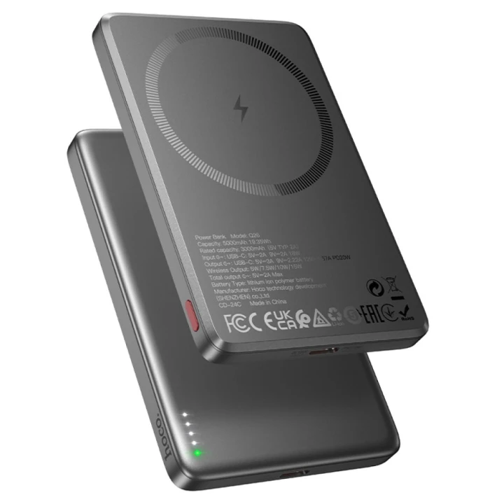 Power Bank Hoco Q26A Joy PD20W швидка магнітна зарядка 5000mAh, Gray