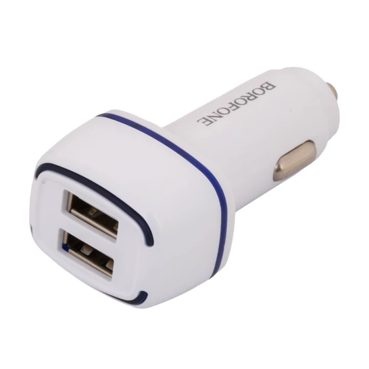 Автомобільний зарядний пристрій Borofone BZ14 2USB 2.4A cable MicroUSB 1m, White