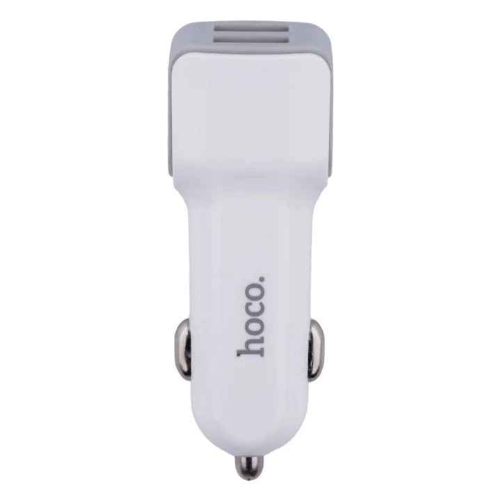 Aвтомобильное зарядное устройство Hoco Z23 2USB cable Lightning 1m, White