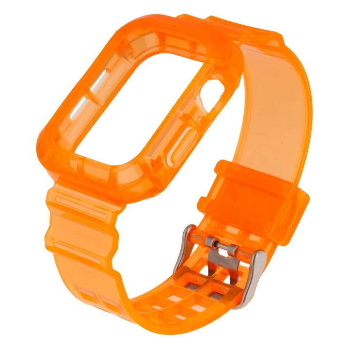 Ремешок Color Transparent для Apple Watch 40mm + Protect Case, Orange