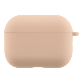 Чехол - футляр Silicone Case with microfibra для Airpods Pro 3, Pink sand