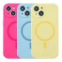 Чехол - накладка Silicone Case Full Camera with Magsafe для iPhone 15 antique white