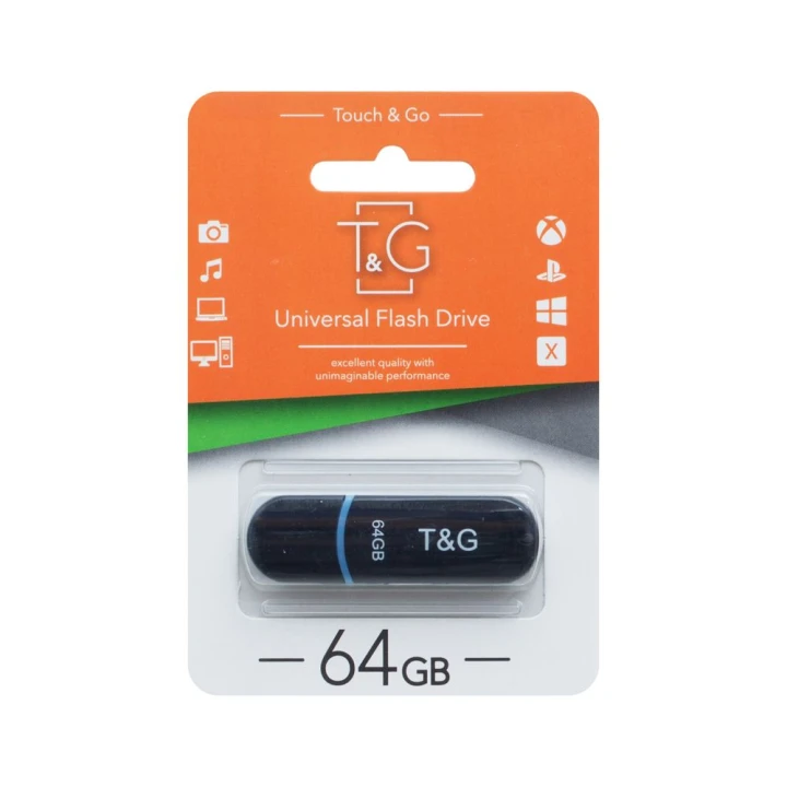 USB флешка T&G Flash Drive Jet 012 64gb, Black