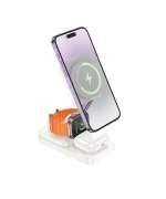 Беспроводное Зарядное Устройство Hoco CQ10 3in1 Magnetic 3A 15W для iWatch, White