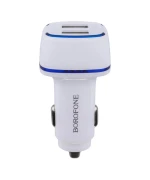 Автомобільний Зарядний Пристрій Borofone BZ14 2USB 2.4A 12W без кабелю, White