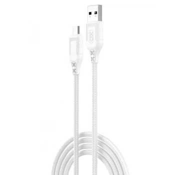 USB кабель XO NB235 Zebra series Braided 2.4A micro USB, White