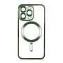 Чехол накладка TPU Metallic Full Camera with Magsafe для Apple Iphone 15 silver