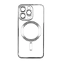 Чехол накладка TPU Metallic Full Camera with Magsafe для Apple Iphone 15 silver