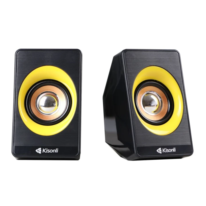 Настільні колонки для комп'ютера Kisonli A-303, Black and yellow