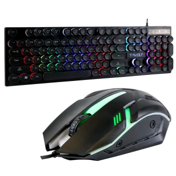 Дротова клавіатура з мишкою TWolf TF270 з RGB підсвічуванням, Black
